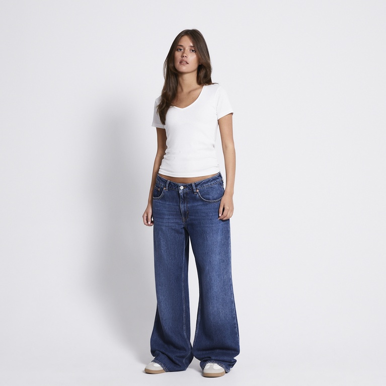 Mid waist wide jeans "Optiwide" Mid wash